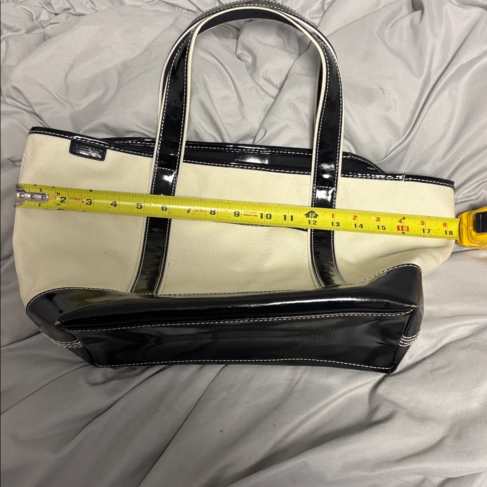 Lands' End Black and Cream Tote Bag - Picture 9 of 11